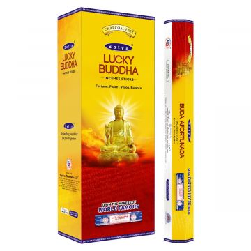 Lucky Buddha Incense Sticks, Satya Hex Pack - 6 Boxes x 20 Sticks